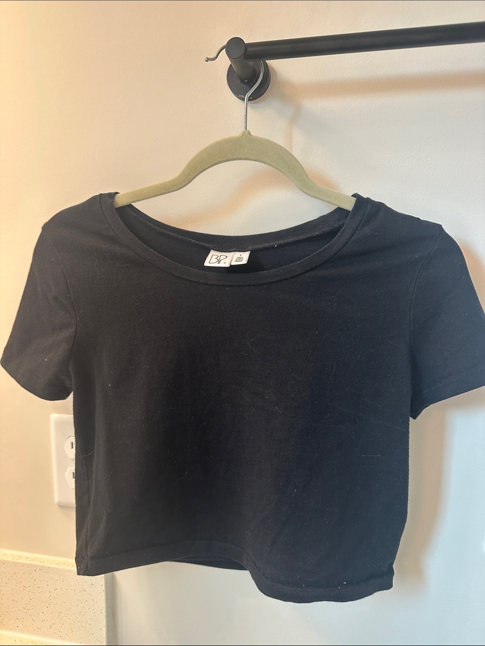 bp Black Cropped Crewneck Top